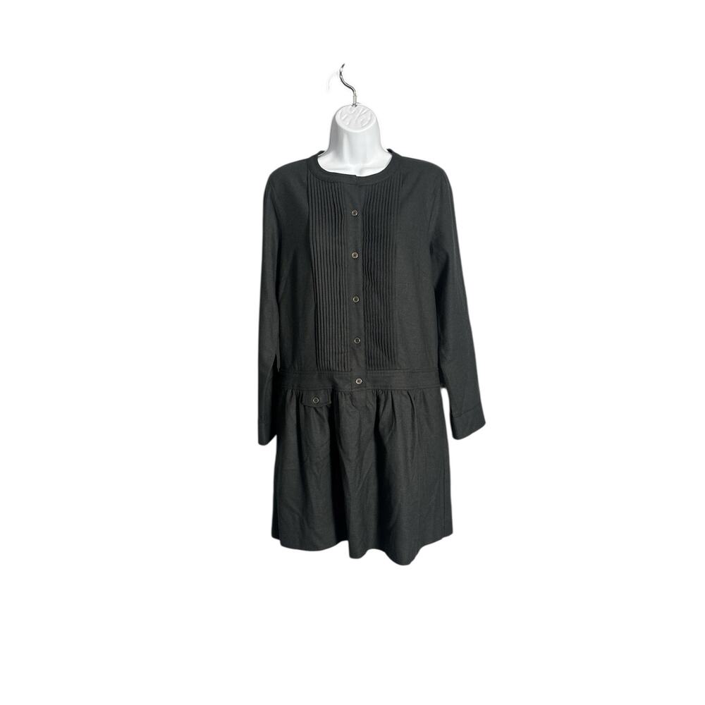 J.CREW Wool Blend Drop Waist Dress Size 8 - Dark
Gray Pleated Long‎ Sleeve